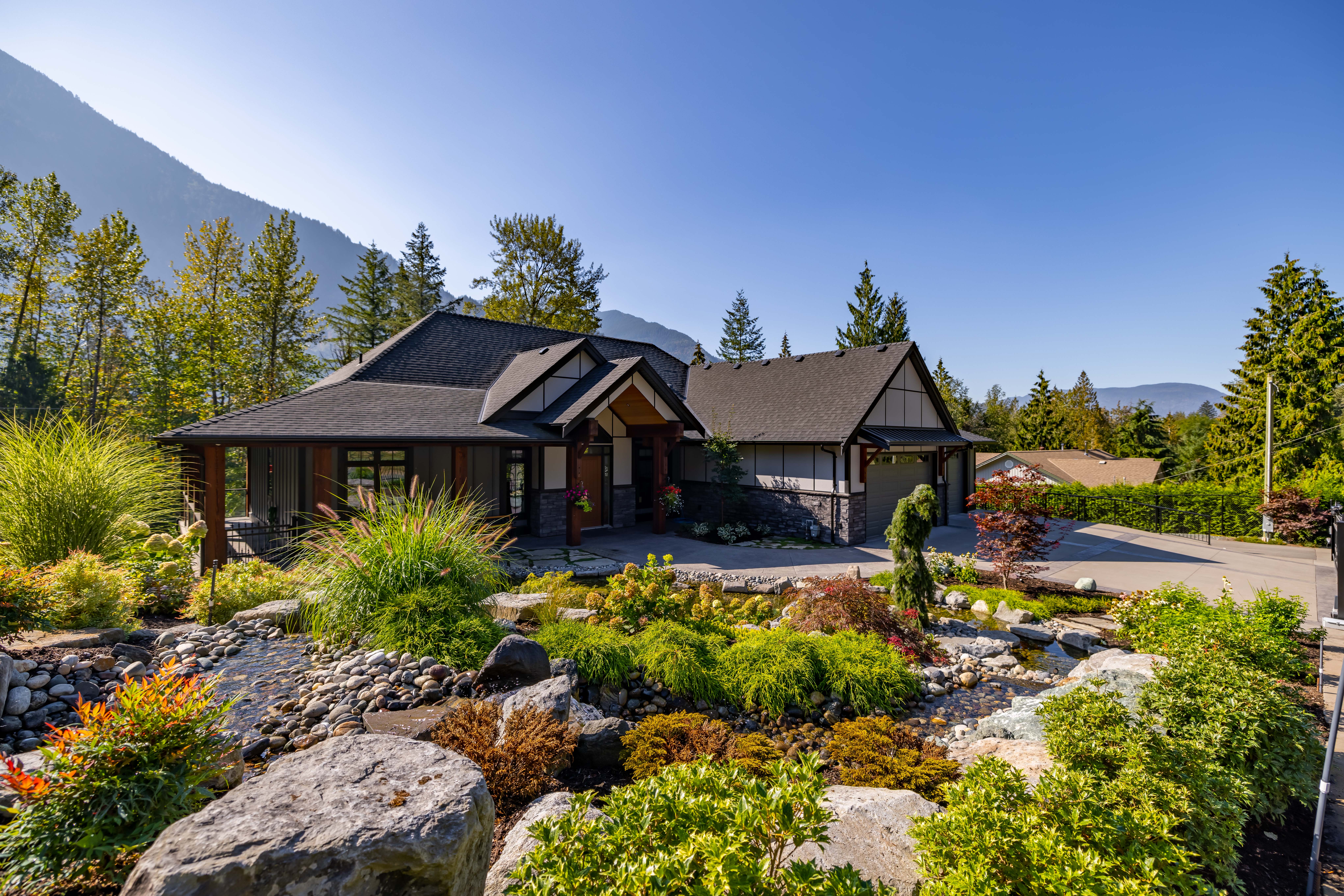 beautiful house and landscape