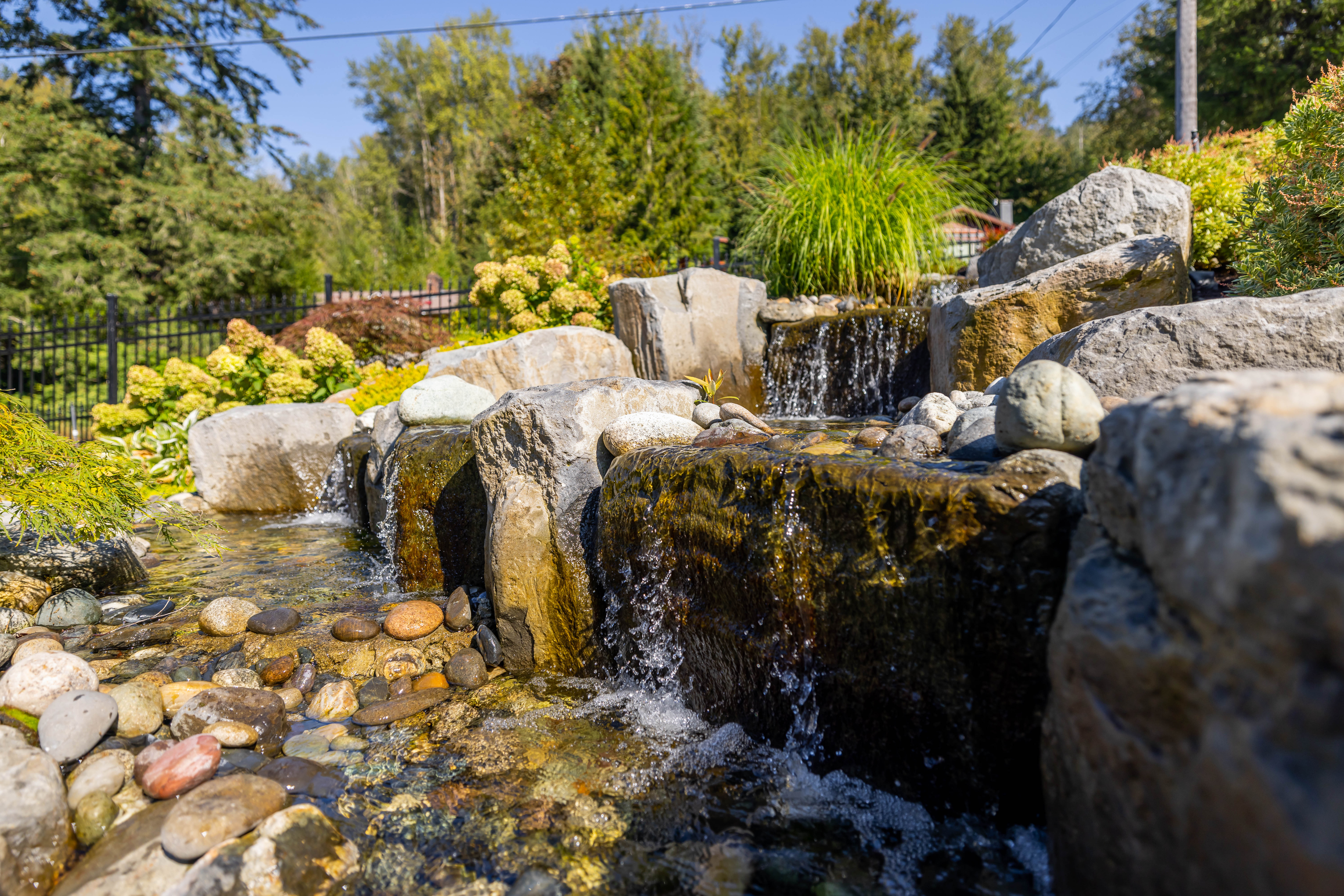 waterfall with rocks