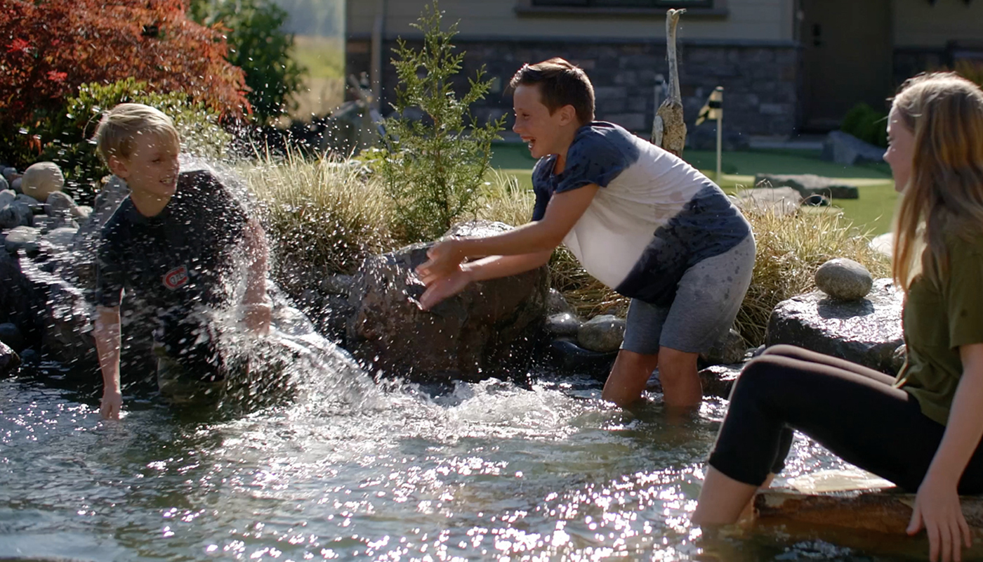 kids playing in pool